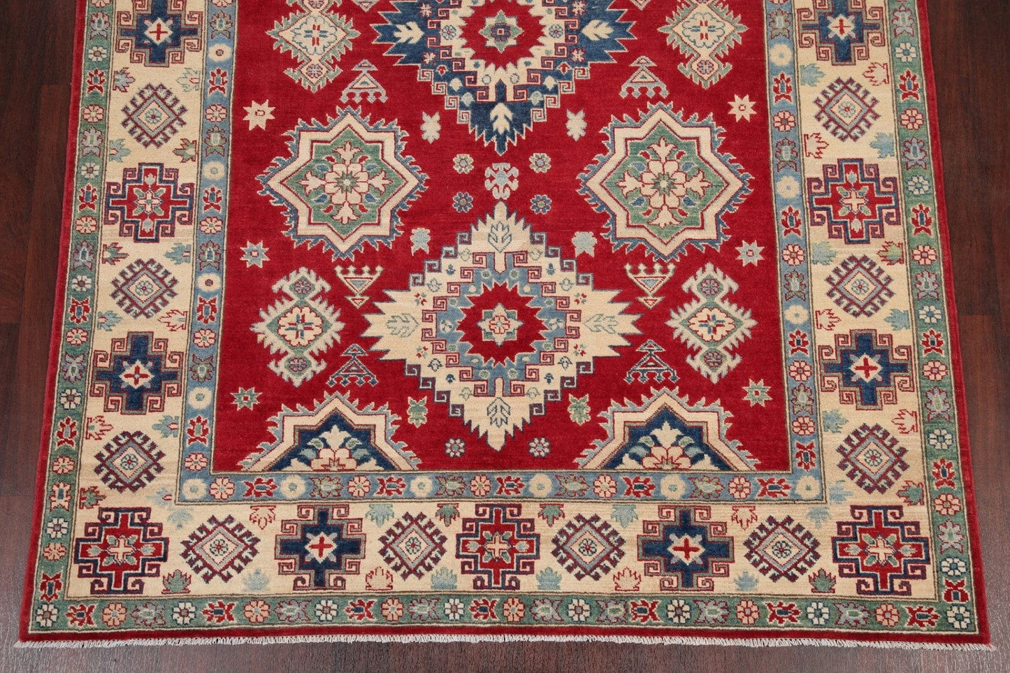 Red Super Kazak-Chechen Oriental Area Rug 7x10