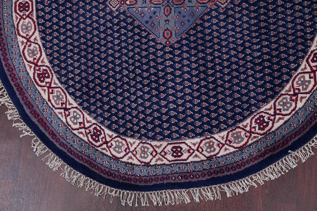 Indo Mir Navy Blue Oriental Round Rug 7x7