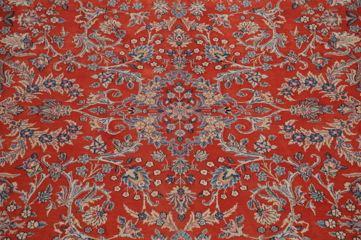 Vegetable Dye Floral Sarouk Persian Wool Rug 11x17