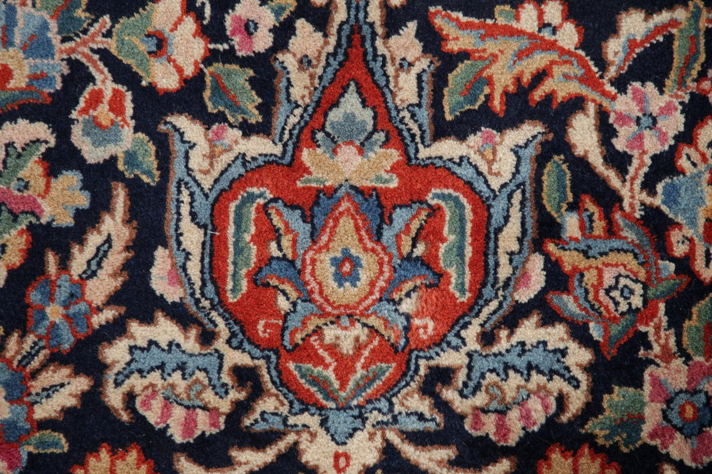 Vegetable Dye Floral Sarouk Persian Wool Rug 11x17