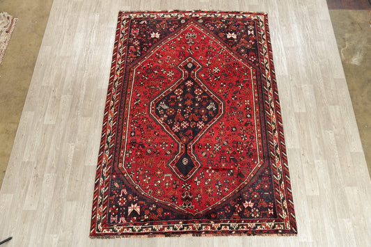 Tribal Red Shiraz Persian Wool Area Rug 7x10