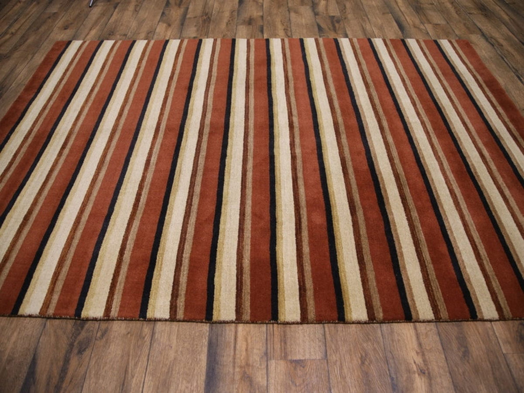 Stripe Gabbeh Oriental Area Rug 6x10