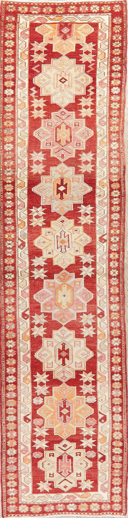 Vegetable Dye Oushak Turkish Oriental Wool Runner Rug 3x12