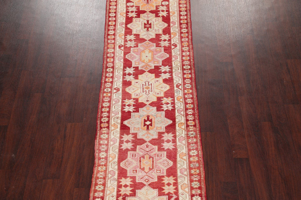 Vegetable Dye Oushak Turkish Oriental Wool Runner Rug 3x12