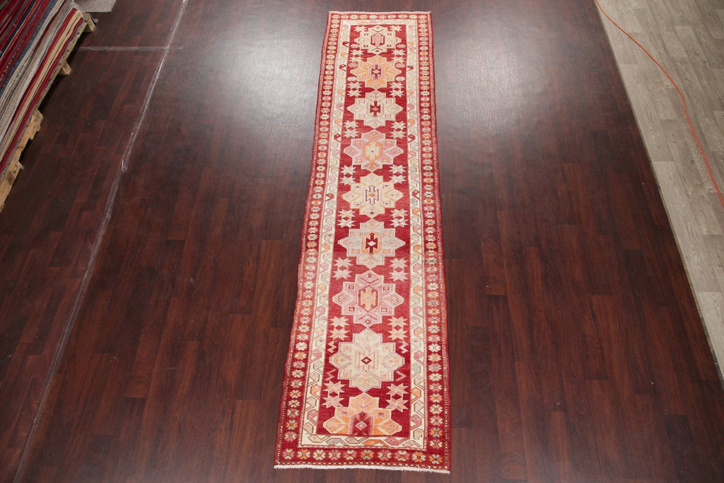 Vegetable Dye Oushak Turkish Oriental Wool Runner Rug 3x12