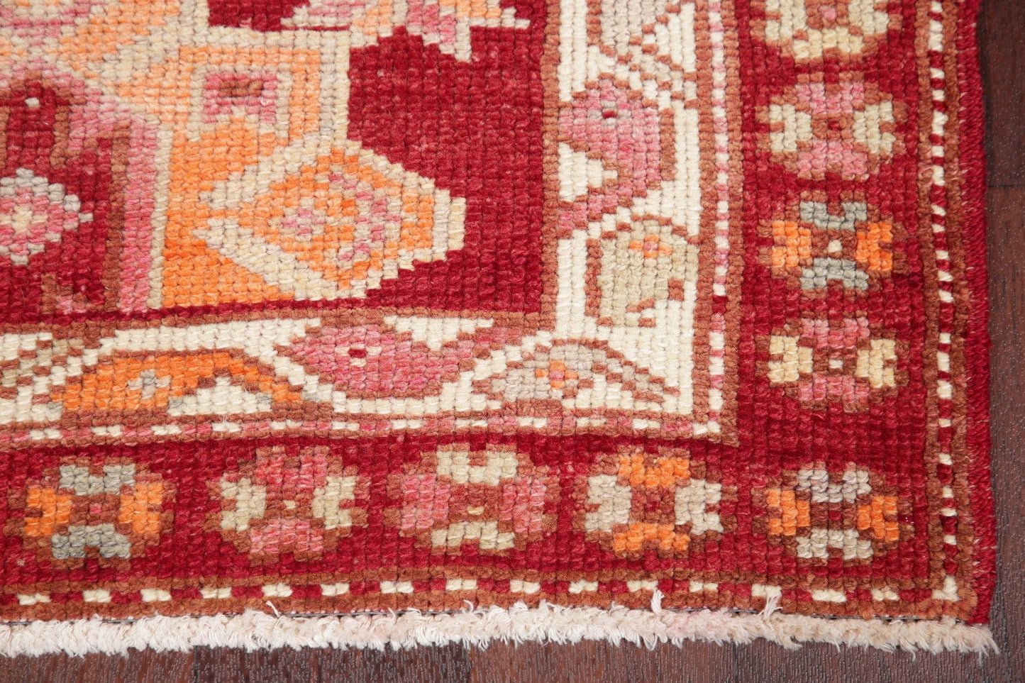 Vegetable Dye Oushak Turkish Oriental Wool Runner Rug 3x12