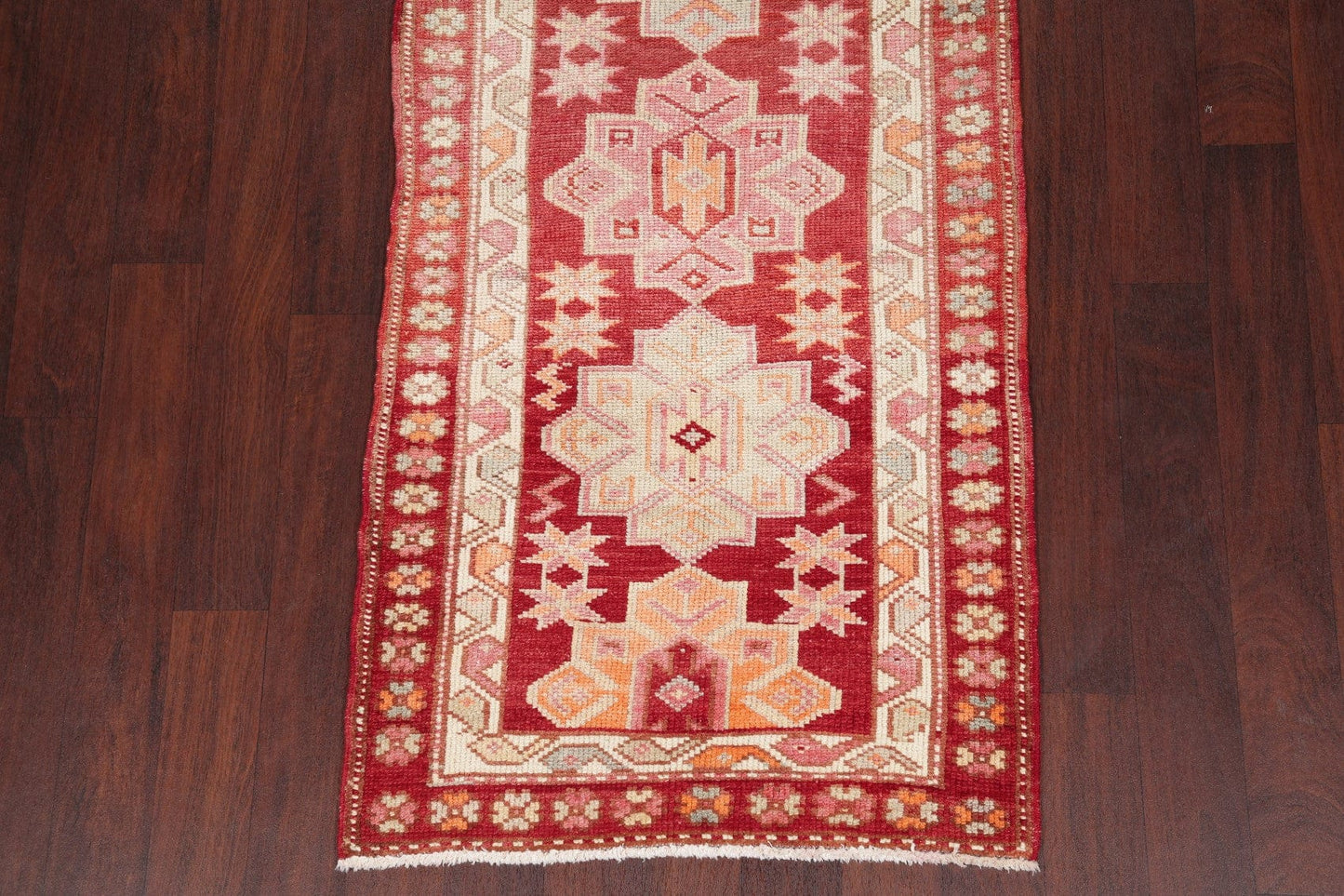 Vegetable Dye Oushak Turkish Oriental Wool Runner Rug 3x12