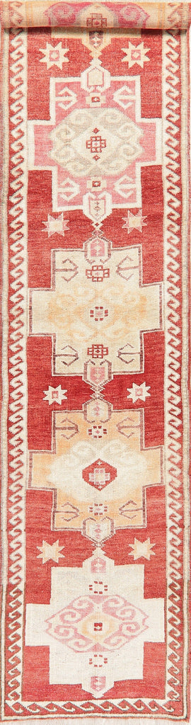 Vegetable Dye Oushak Turkish Oriental Wool Runner Rug 3x12