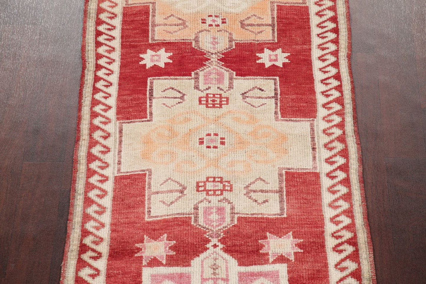 Vegetable Dye Oushak Turkish Oriental Wool Runner Rug 3x12