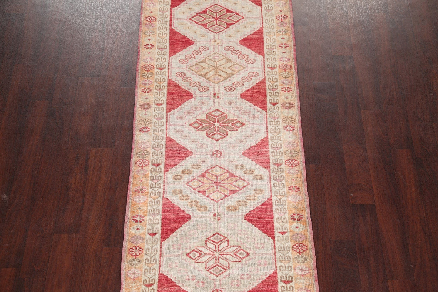 Vegetable Dye Oushak Turkish Oriental Wool Runner Rug 3x12