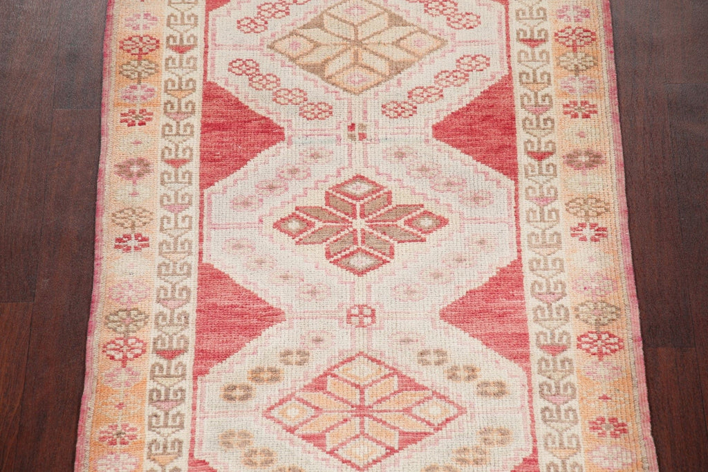 Vegetable Dye Oushak Turkish Oriental Wool Runner Rug 3x12