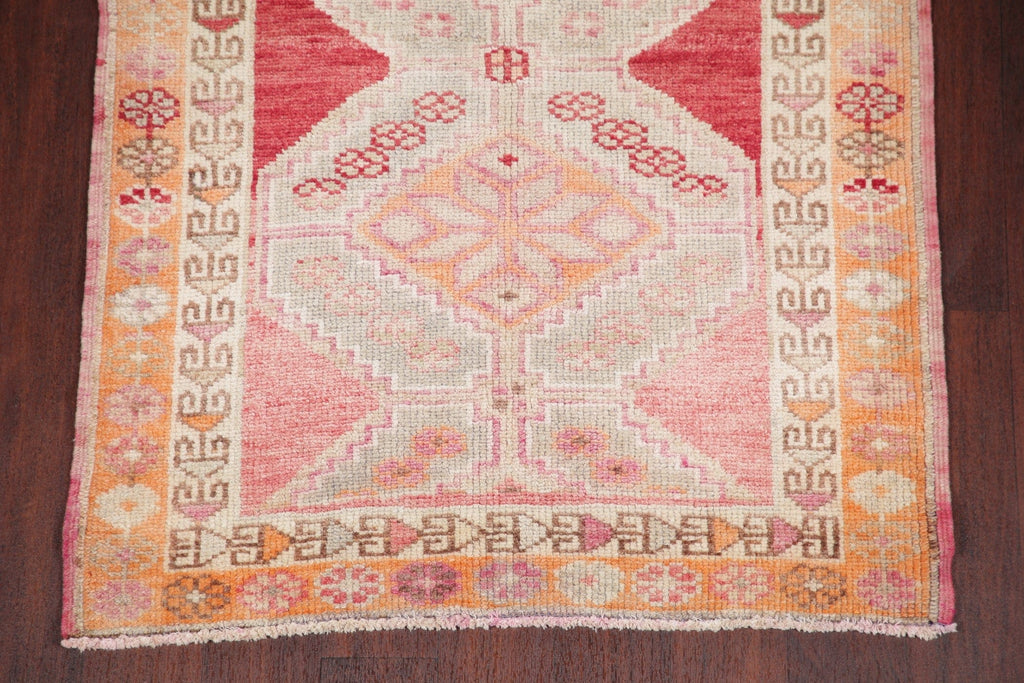 Vegetable Dye Oushak Turkish Oriental Wool Runner Rug 3x12