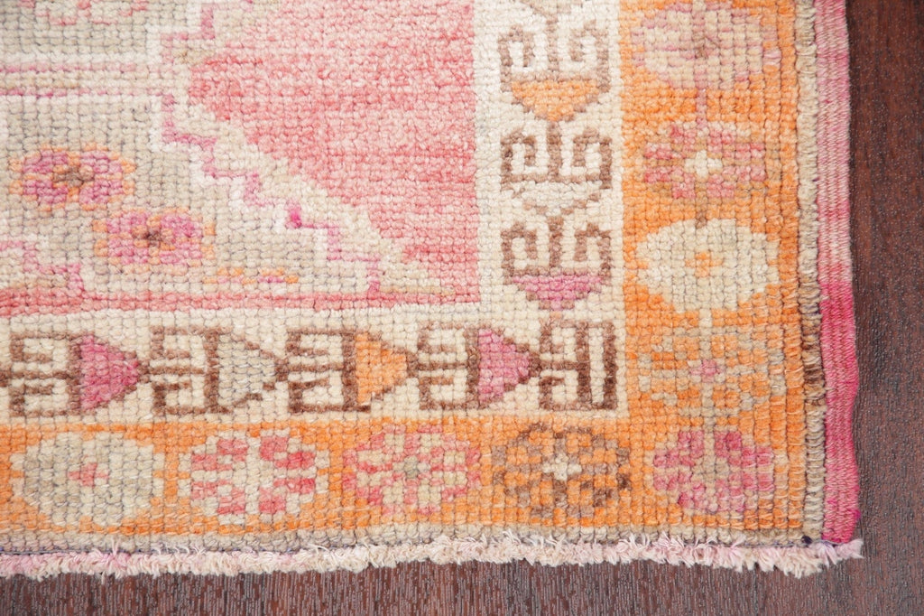 Vegetable Dye Oushak Turkish Oriental Wool Runner Rug 3x12