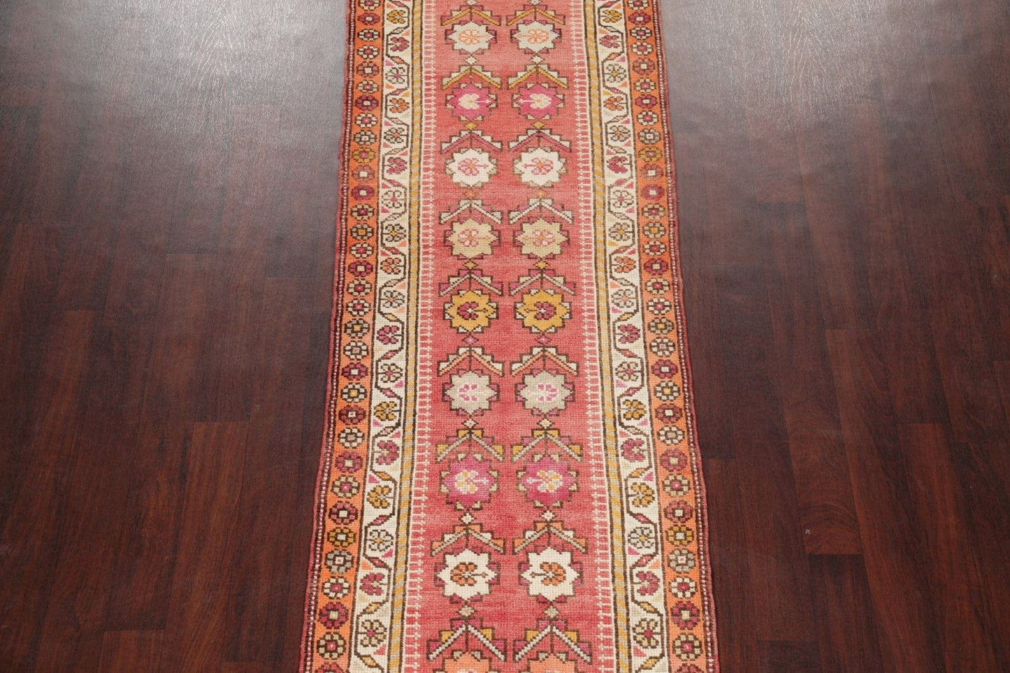 Vegetable Dye Oushak Turkish Oriental Wool Runner Rug 3x13