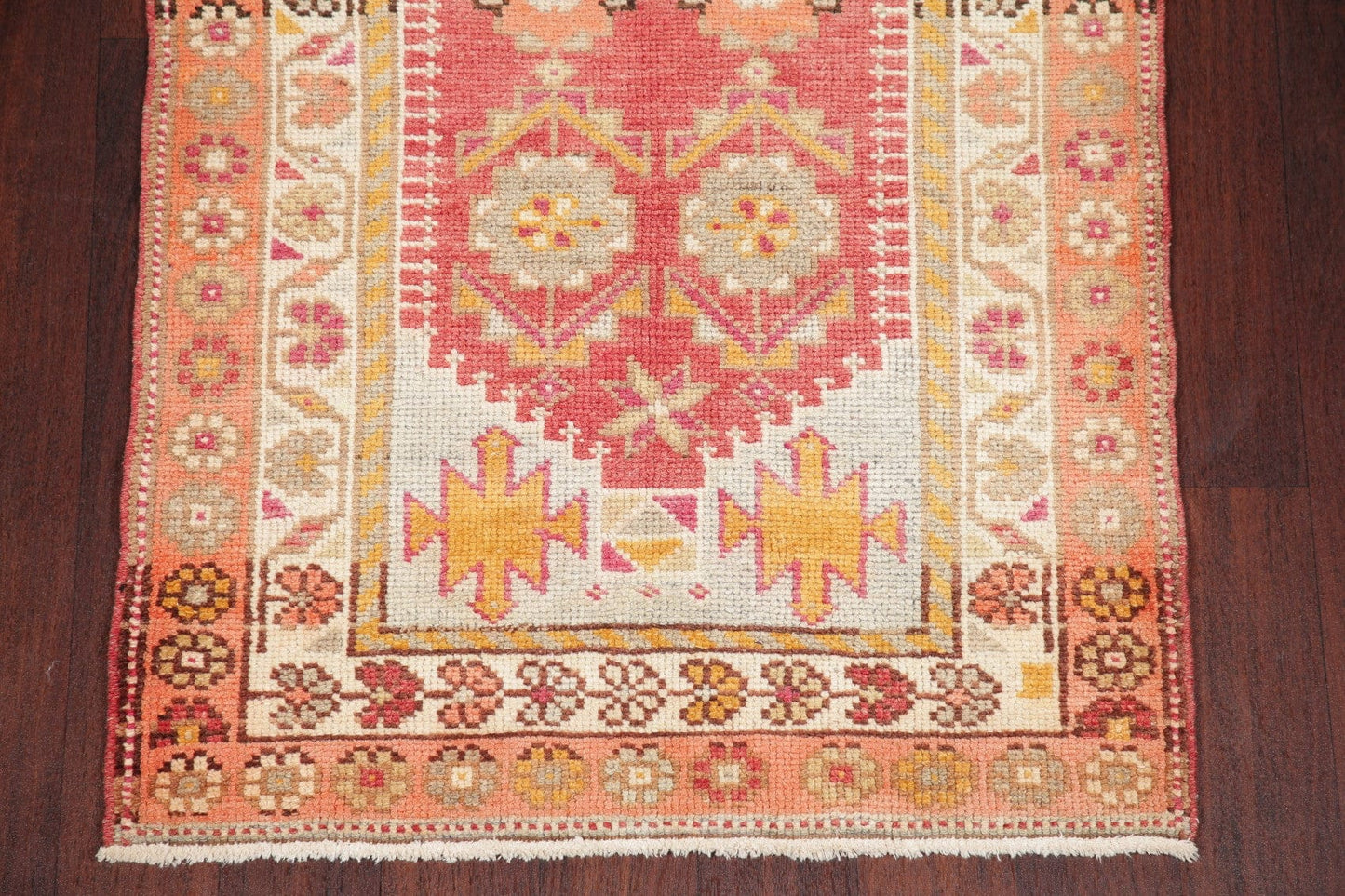 Vegetable Dye Oushak Turkish Oriental Wool Runner Rug 3x13