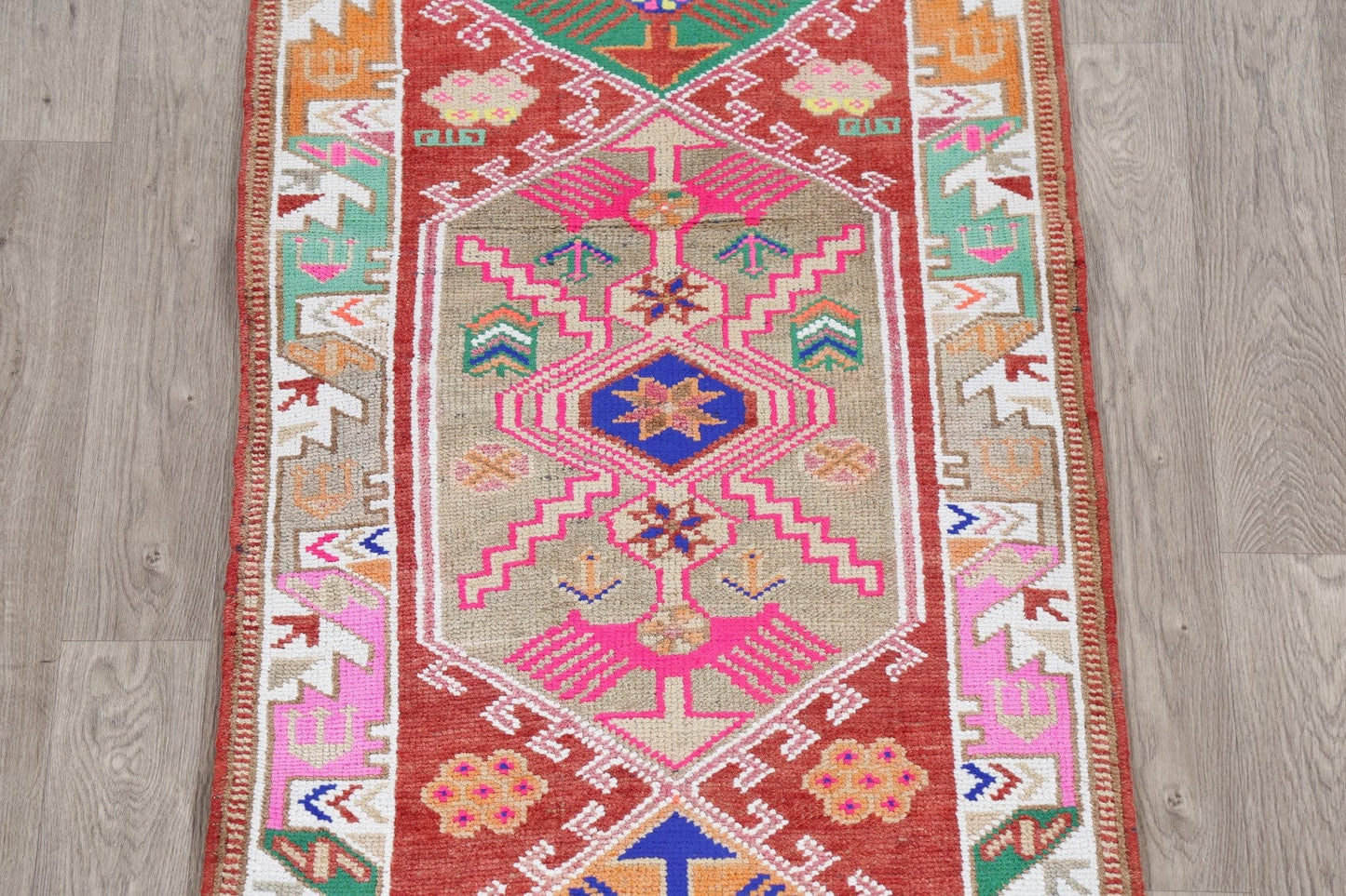 Vegetable Dye Oushak Turkish Oriental Runner Rug 3x13