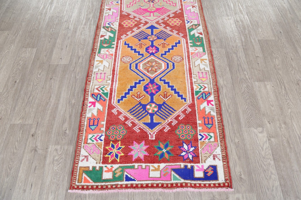 Vegetable Dye Oushak Turkish Oriental Runner Rug 3x13