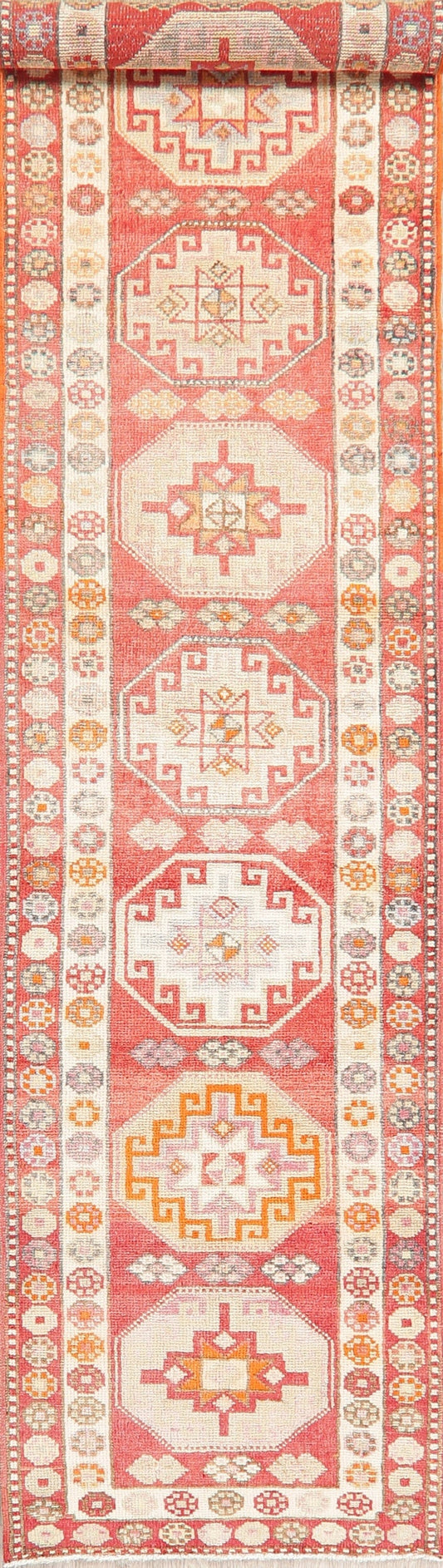 Vegetable Dye Oushak Turkish Oriental Runner Rugs 3x13