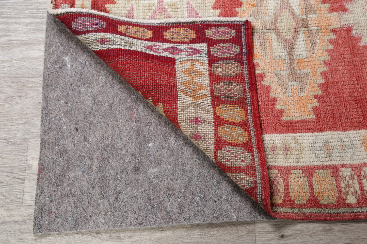 Geometric Oushak Turkish Wool Runner Rugs 3x12