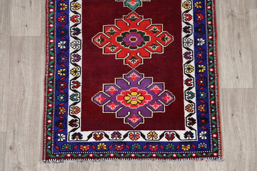 Geometric Oushak Turkish Wool Runner Rugs 3x12