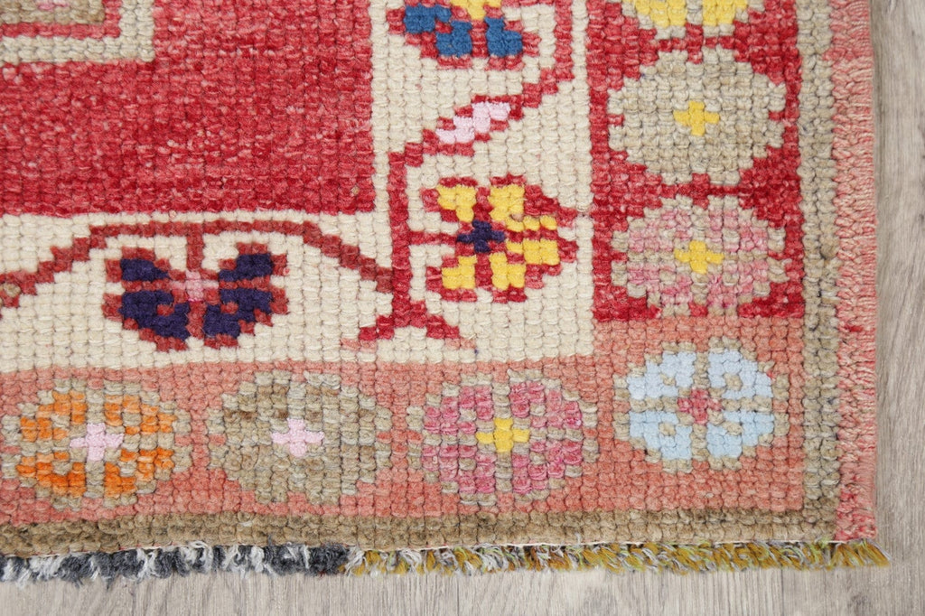 Vegetable Dye Oushak Turkish Wool Runner Rugs 3x11