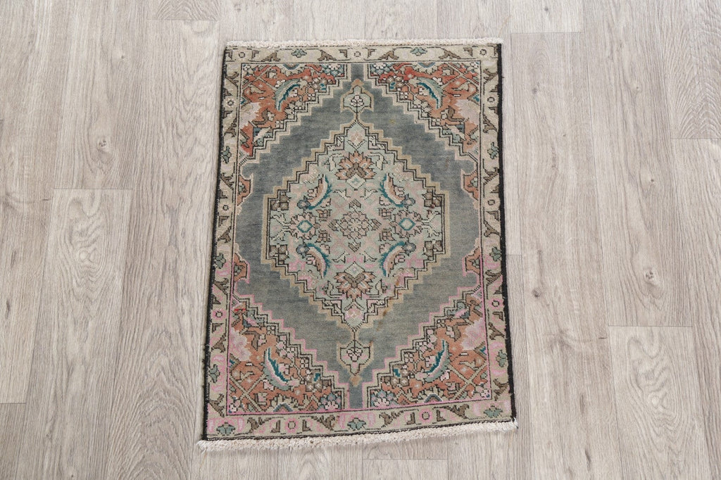 Geometric Grey Tabriz Persian Wool Rug 2x3