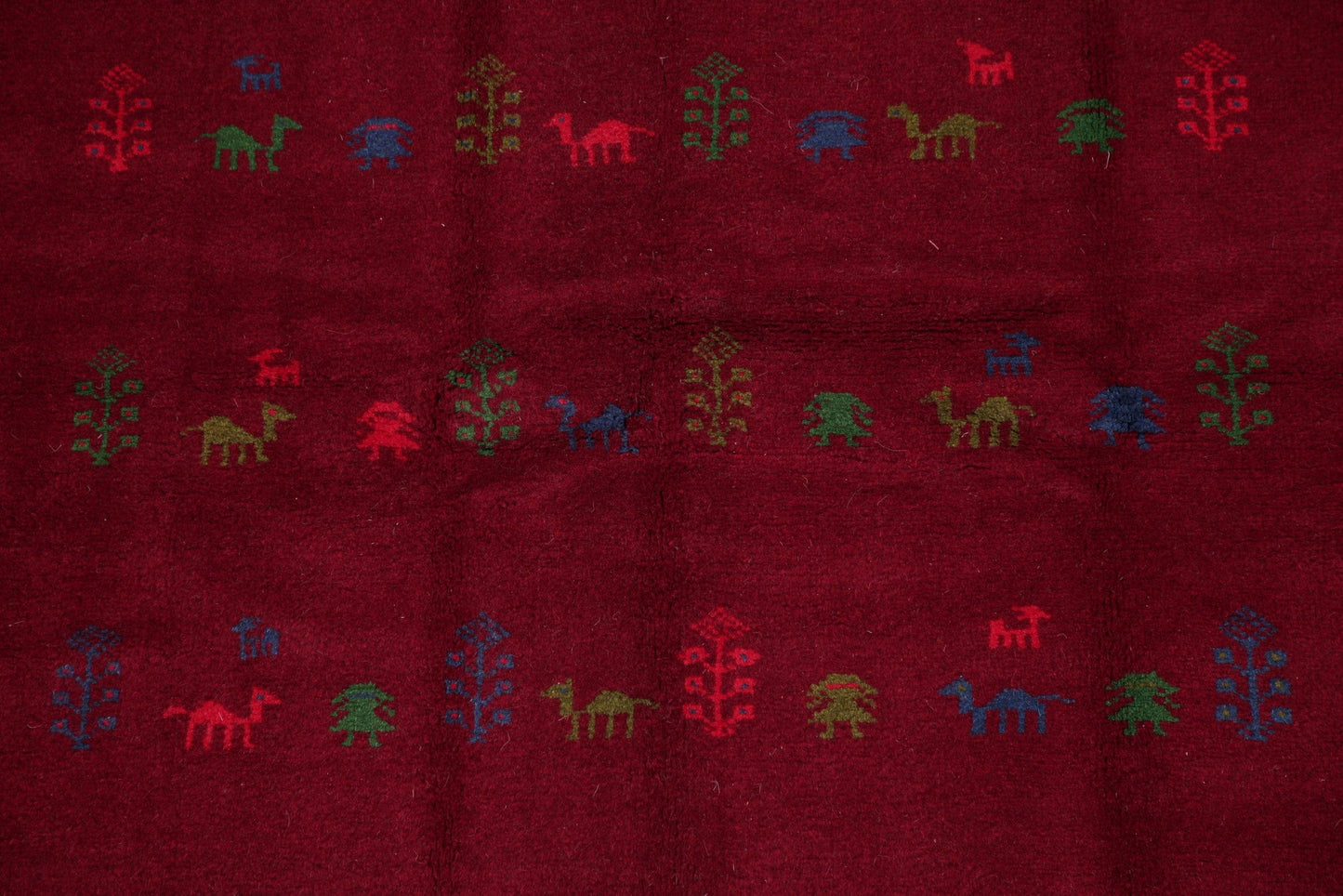 Tribal Red Gabbeh Shiraz Persian Wool Rug 4x6