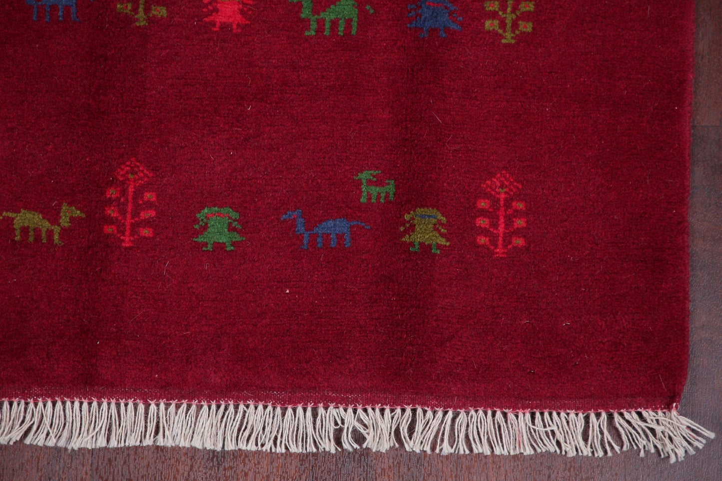 Tribal Red Gabbeh Shiraz Persian Wool Rug 4x6