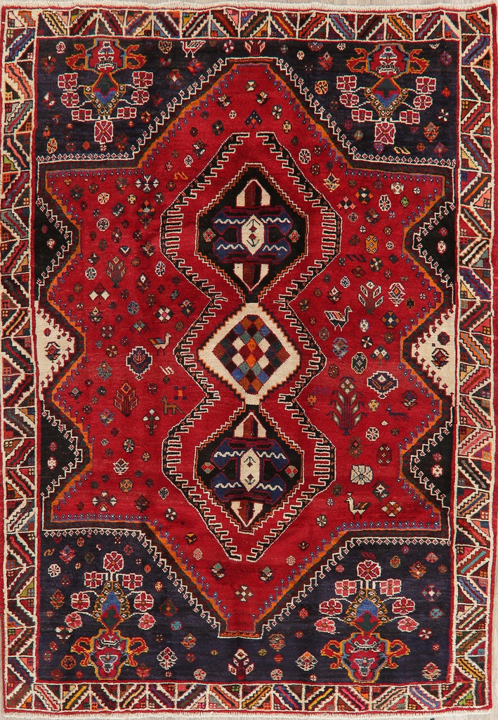 Tribal Red Shiraz Persian Wool Area Rug 6x9