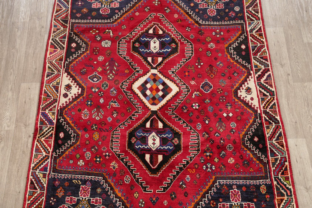 Tribal Red Shiraz Persian Wool Area Rug 6x9