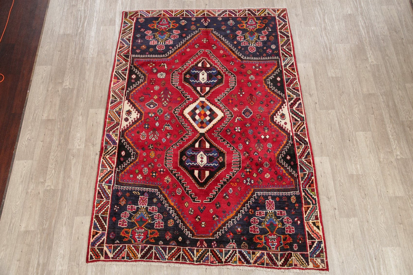 Tribal Red Shiraz Persian Wool Area Rug 6x9