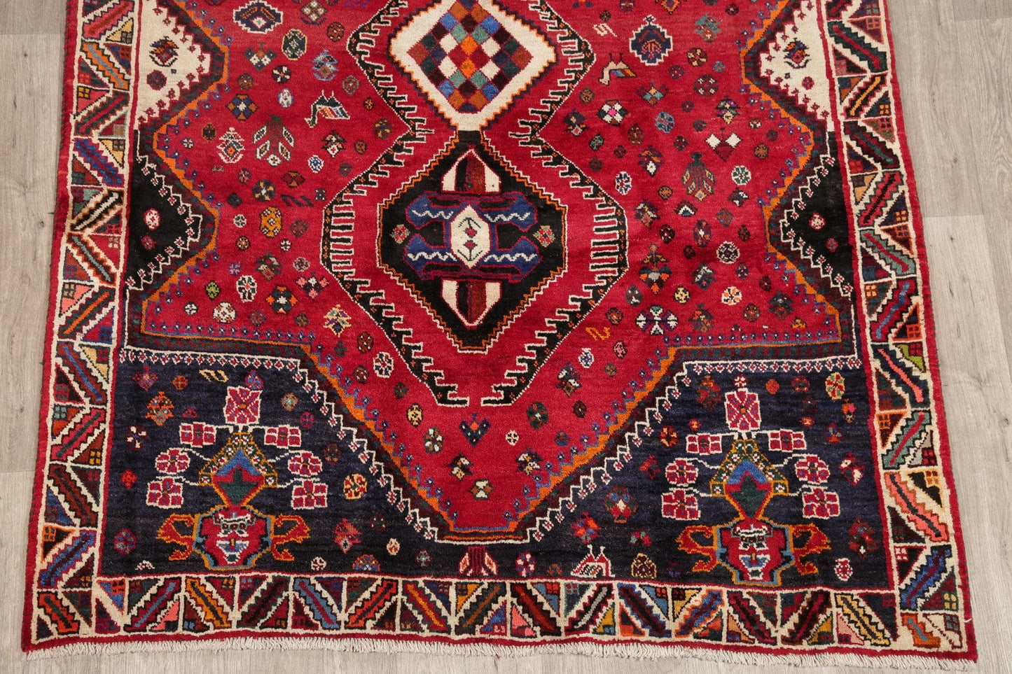 Tribal Red Shiraz Persian Wool Area Rug 6x9