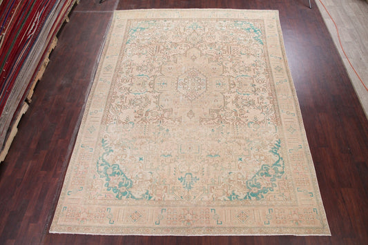 Tabriz Muted Distressed Persian Area Rug 9x12