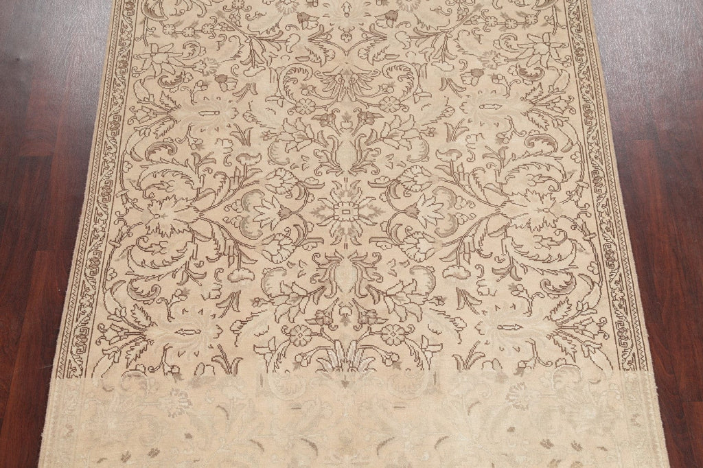 Floral Tabriz Muted Distressed Persian Area Rug 6x9