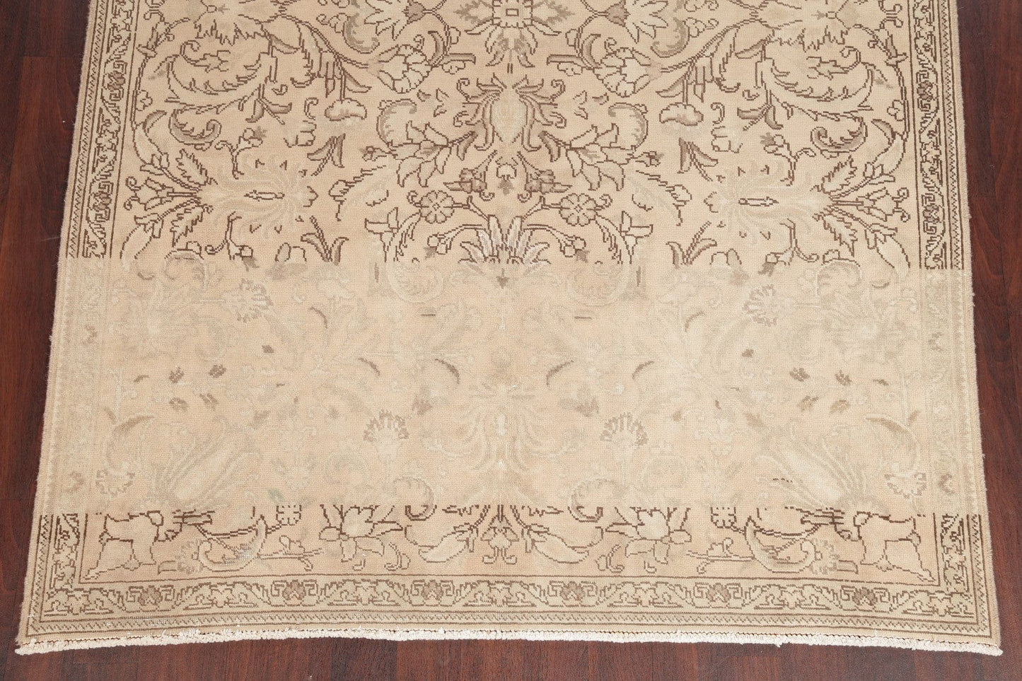 Floral Tabriz Muted Distressed Persian Area Rug 6x9