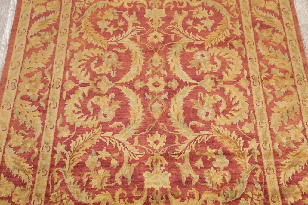 Floral Red Agra Indian Oriental Wool Rug 8x10