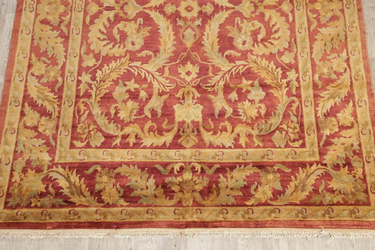 Floral Red Agra Indian Oriental Wool Rug 8x10