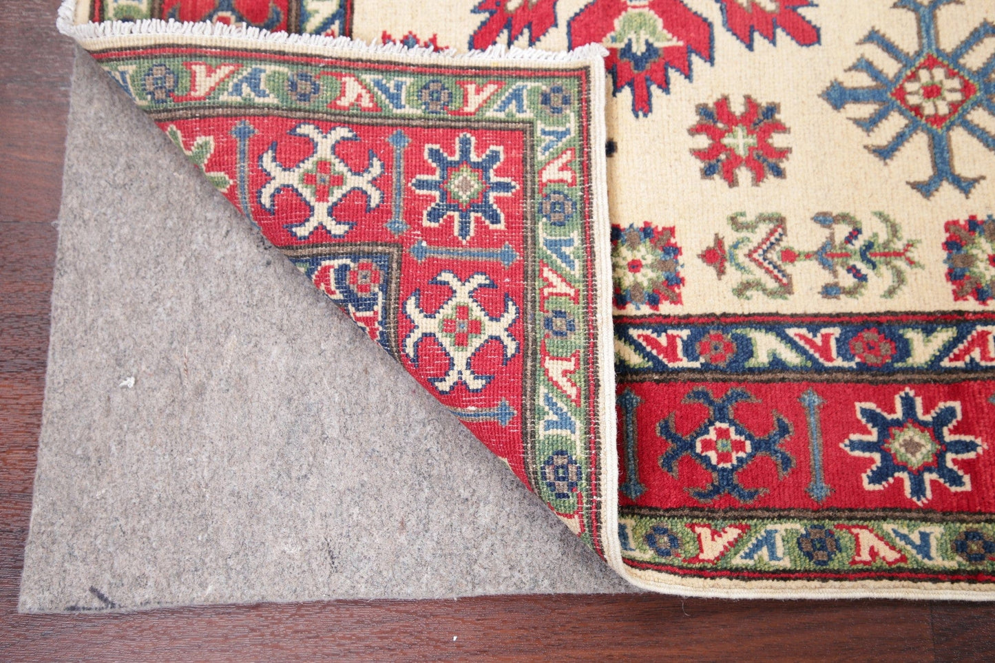 Ivory Super Kazak-Chechen Oriental Rug 4x6