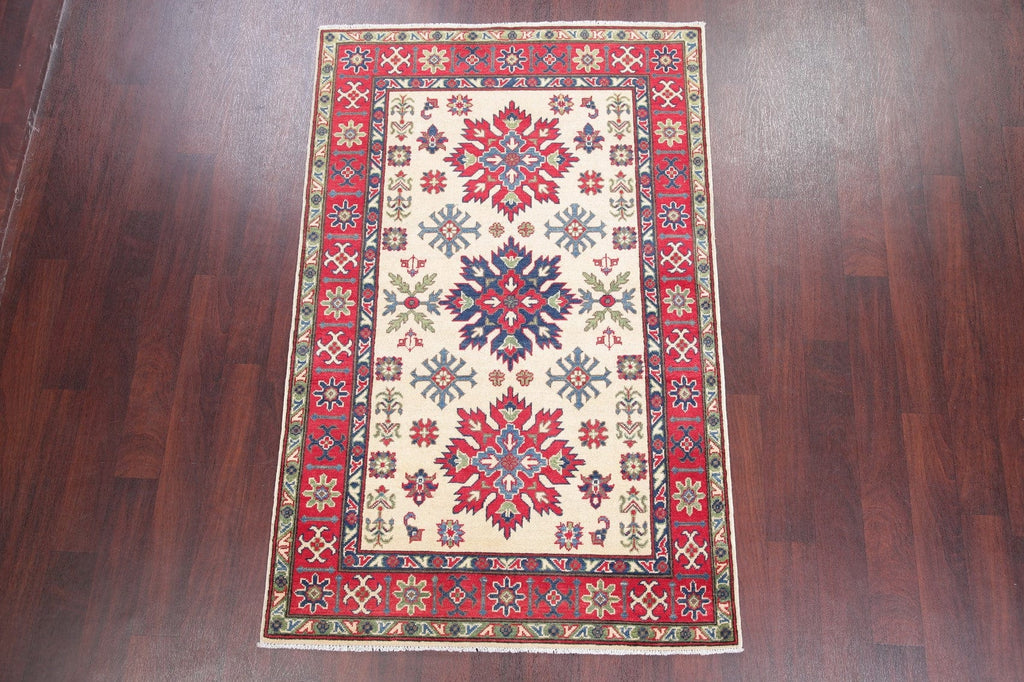 Ivory Super Kazak-Chechen Oriental Rug 4x6