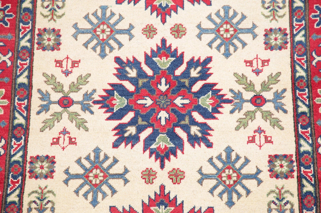 Ivory Super Kazak-Chechen Oriental Rug 4x6