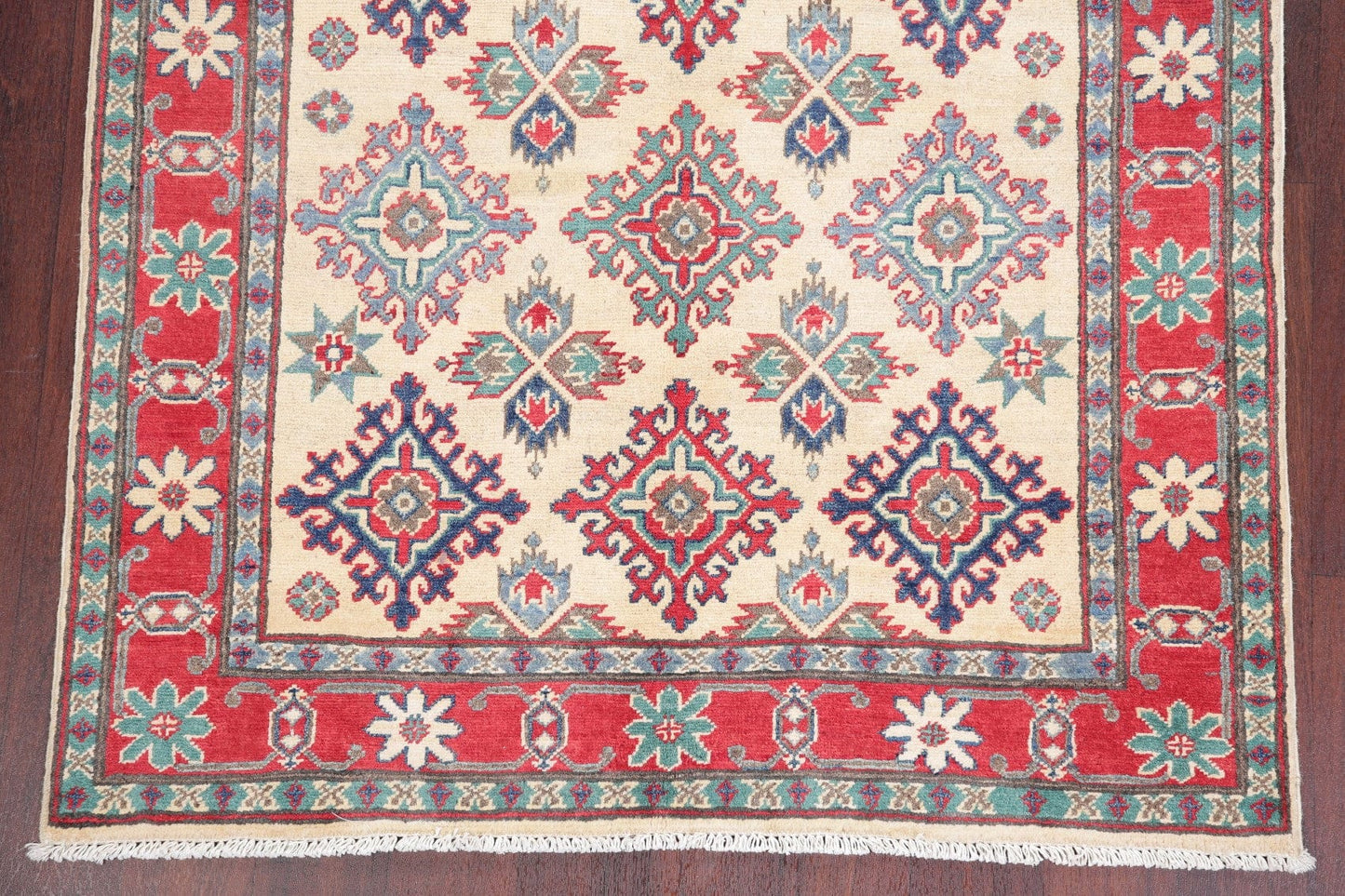 Geometric Super Kazak-Chechen Oriental Rug 4x6