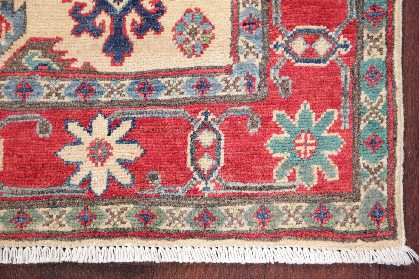 Geometric Super Kazak-Chechen Oriental Rug 4x6