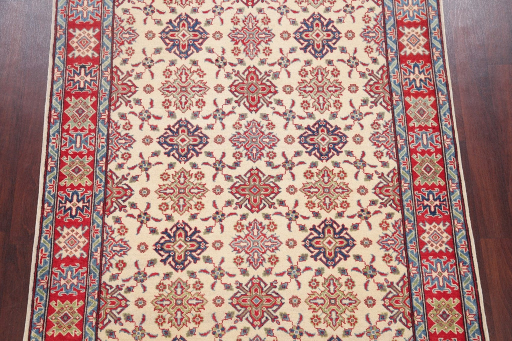 Ivory Super Kazak-Chechen Oriental Area Rug 5x8