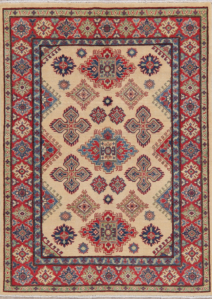 Geometric Super Kazak-Chechen Oriental Rug 5x7