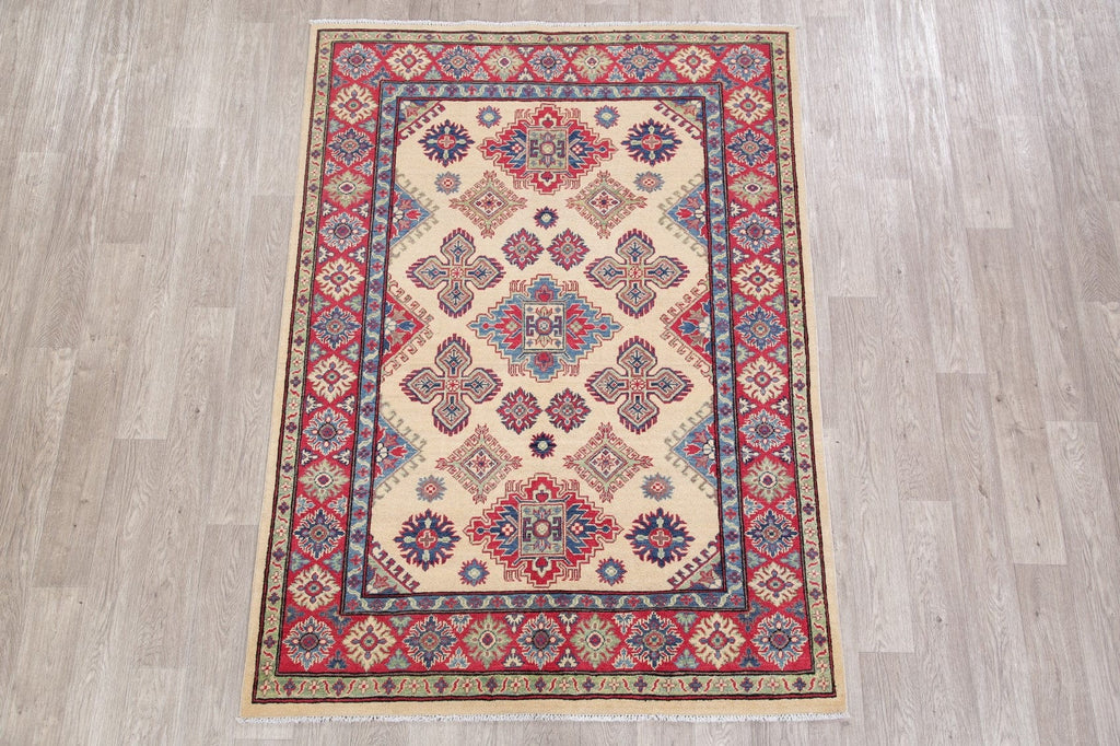 Geometric Super Kazak-Chechen Oriental Rug 5x7