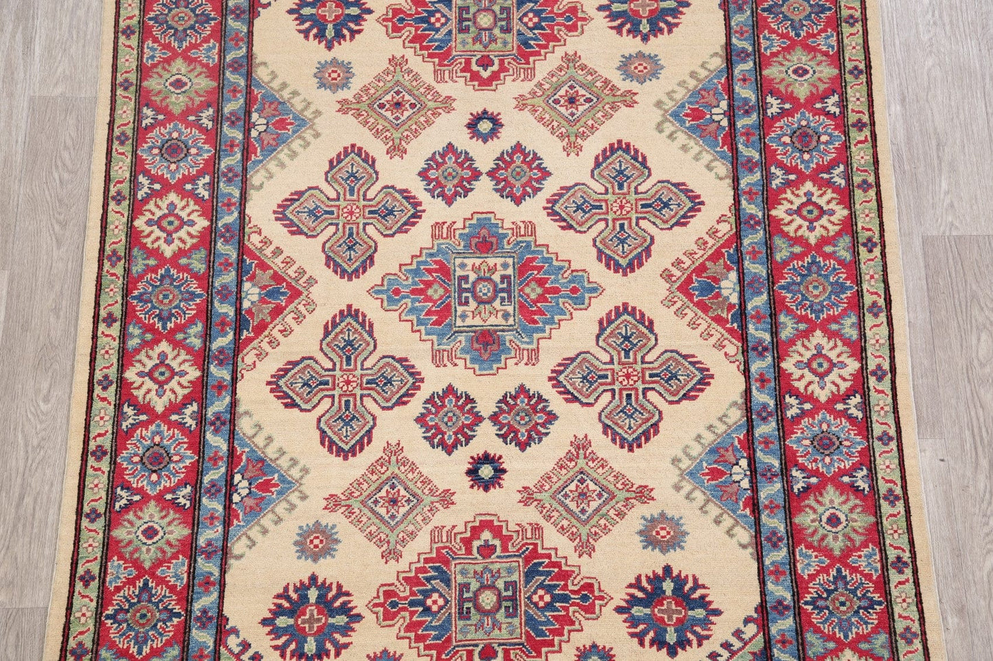 Geometric Super Kazak-Chechen Oriental Rug 5x7