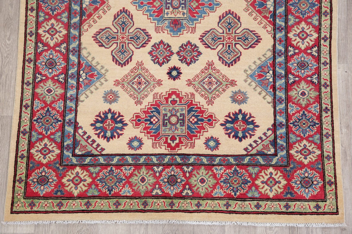 Geometric Super Kazak-Chechen Oriental Rug 5x7