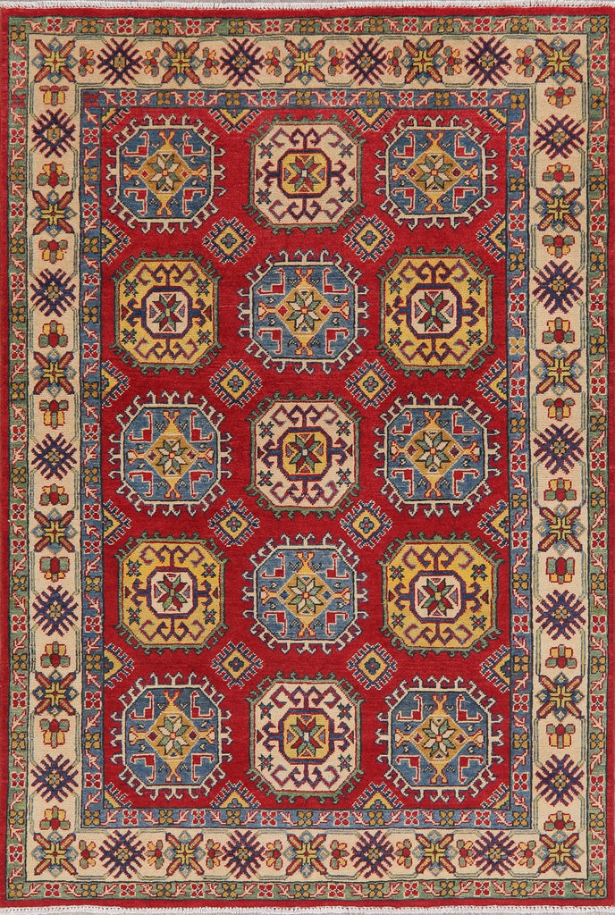 Red Super Kazak-Chechen Oriental Area Rug 5x7