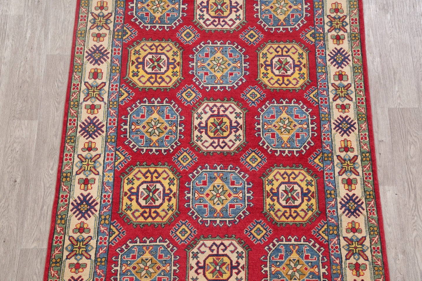 Red Super Kazak-Chechen Oriental Area Rug 5x7