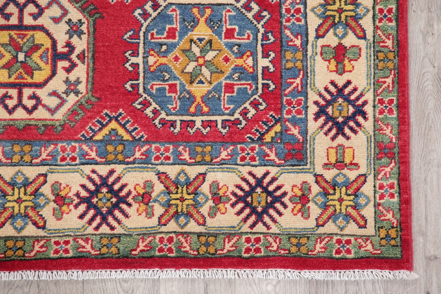 Red Super Kazak-Chechen Oriental Area Rug 5x7